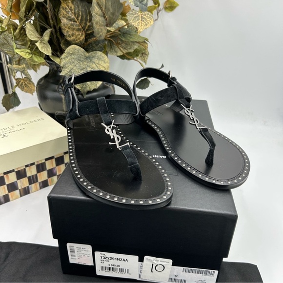 Women’s Saint Laurent to YSL Cassandra sandals size 42 made in Italy - Picture 1 of 9